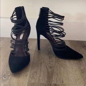 Black strappy heels